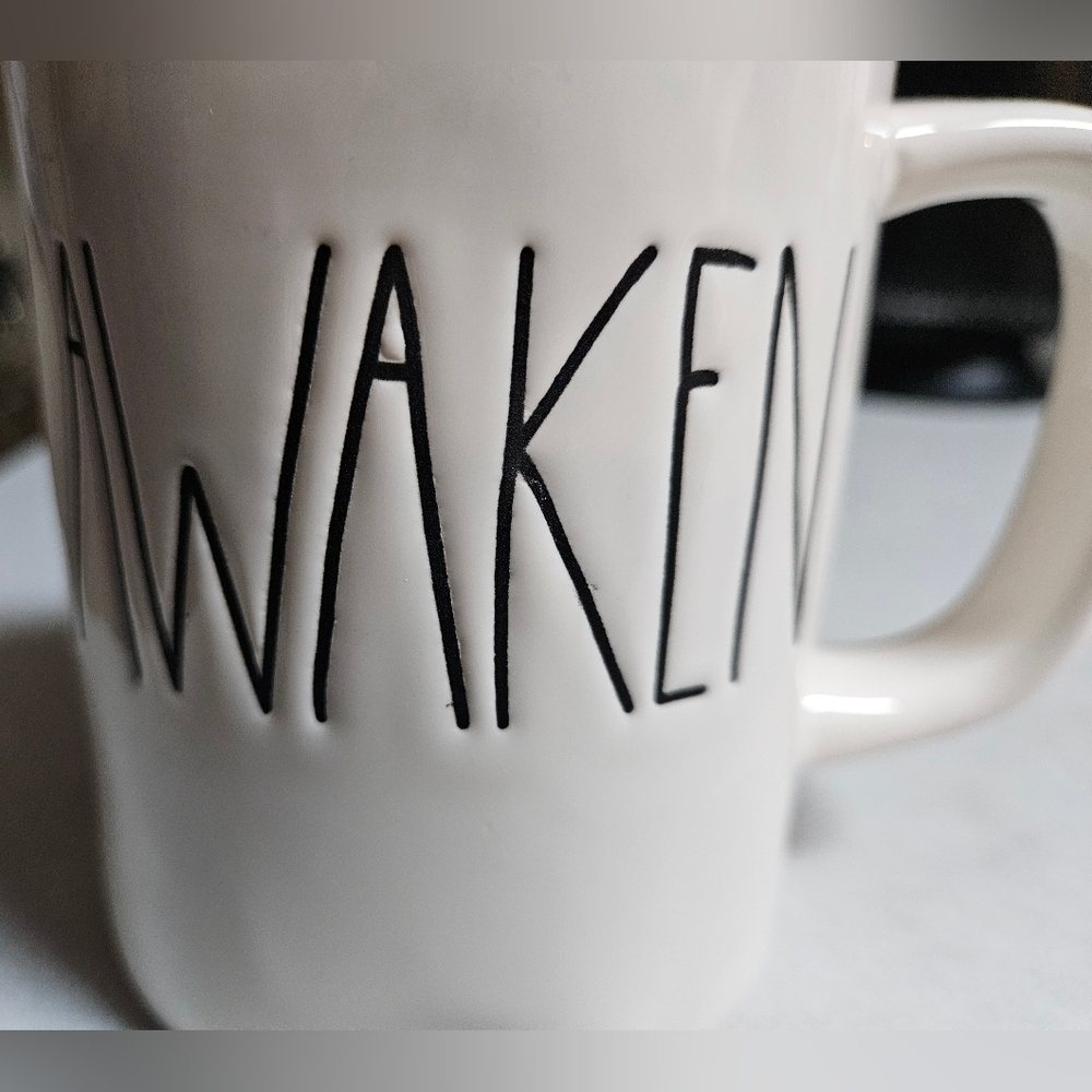 Rae Dunn Awaken Mug - White
